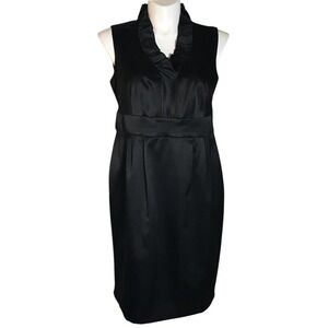LONDON TIMES BLACK SATIN SLEEVELESS‎ DRESS